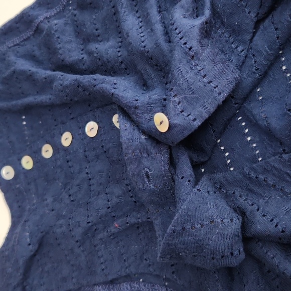 Living Doll Tank Top Shirt Sizs S button back navy blue - Picture 12 of 12